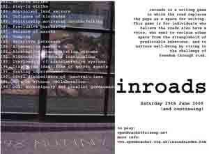Inroads: Invitation for a text game in Central London, 2005